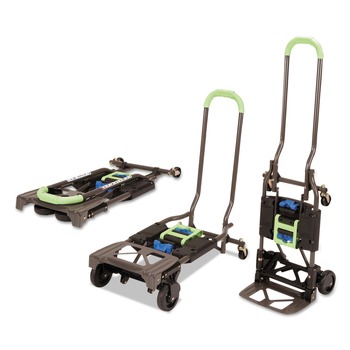 HAND TRUCKS | Cosco 12222PBG1E 16.63 in. x 12.75 in. x 49.25 in. 300 lbs. Capacity 2-in-1 Multi-Position Hand Truck and Cart - Black/Blue/Green