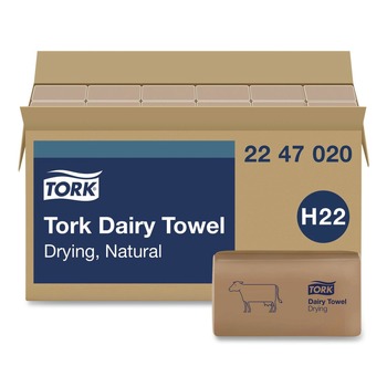 Tork 2247020 Dairy Towel 1-Ply 9.12 x 10.25 Natural 250 Sheets/Pack 16 Packs/Carton