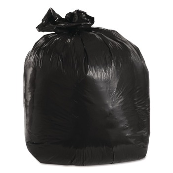 Trinity Plastics 100446 30 in. x 36 in. 20-Gallon 1.25 millimeter Flat Pack Low-Density Can Liners - Black (100/Carton)