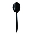 Disposable Spoons | Boardwalk BWKSOUPBLHVY Heavyweight Polypropylene Soup Spoon Cutlery - Black (1000/Carton) image number 0