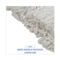 Mop Heads | Boardwalk BWK824R 24 oz. Lie-Flat Rayon Fiber Mop Head - White (12/Carton) image number 6