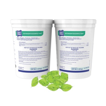 Easy Paks 5412135 0.5 oz. Packet Detergent/Disinfectant - Lemon Scent (180/Carton)