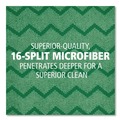 Cleaning Cloths & Wipes | Rubbermaid Commercial FGQ62000GR00 16 in. x 16 in. Microfiber Reusable Cleaning Cloths - Green (12/Carton) image number 3