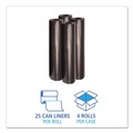 Low-Density Trash Bags | Boardwalk H8048EKKR01 40 in. x 48 in. 45 gal. 1 mil Recycled Low-Density Polyethylene Can Liners - Black (100/Carton) image number 2