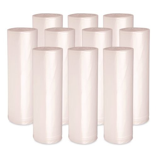 High-Density Trash Bags | Boardwalk V6638HNKR01 33 Gallon 14 mic 33 in. x 38 in. Perforated Roll High-Density Can Liners - Natural (25 Bags/Roll, 10 Rolls/Carton) image number 0
