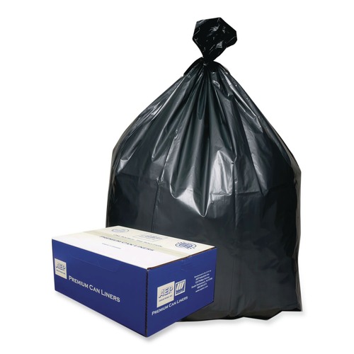 Low-Density Trash Bags | Platinum Plus 1507254 33 in. x 40 in. 33-Gallon 1.35 mil. Can Liners - Gray (100/Carton) image number 0