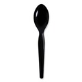 Disposable Spoons | Boardwalk BWKTSHWPSBIW Heavyweight Wrapped Polystyrene Teaspoon Cutlery - Black (1000/Carton) image number 1