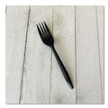 Disposable Forks | Boardwalk BWKFORKBLPP Mediumweight Polypropylene Plastic Fork Cutlery - Black (1000/Carton) image number 3