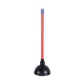Toilet Plungers | Boardwalk 528188 18 in. Plastic Handle 5.63 in. dia. Toilet Plunger - Red/Black (6/Carton) image number 1