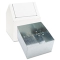 Feminine Care Dispensers & Receptacles | HOSPECO 2201 Double Entry Swing Top Floor Receptacle - Metal, White image number 3