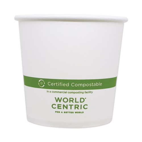 Food Containers & Lids | World Centric BOPA24 4.4 in. Diameter x 4.4 in. h Paper Bowls - White (500/Carton) image number 0