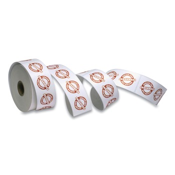 LABELS | PM Company ICX90232497 1.88 in. X 6 in. Tamper Seal Label - Red/White (500/Roll, 4 Rolls/Carton)