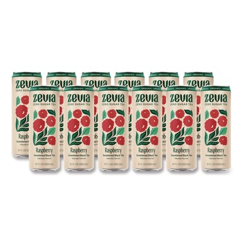  | Zevia 01703-12 12 oz Can Raspberry Black Tea Zero Sugar Naturally Sweetened Black Tea (12/Carton)