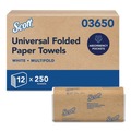 Perforated Roll & Hand Towels | Scott 03650 9.2 in. x 9.4 in. Multi-Fold Towels - White (3000/Carton) image number 0