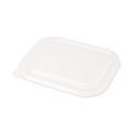 Food Containers & Lids | World Centric CTLCS3 8.8 in. x 6.9 in. x 0.8 in. Plastic PLA Lids for Fiber Containers - Clear (400/Carton) image number 0