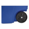 Outdoor Waste Receptacles | Rubbermaid Commercial FG9W2773BLUE Brute 50-Gallon Square Recycling Rollout Container - Blue image number 4