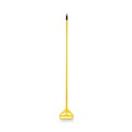 Mop Handles | Boardwalk BWK620 60 in. Quick Change Side-Latch Plastic Mop Head Aluminum Handle - Yellow image number 0