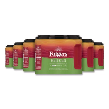  | Folgers 2550030444 22.6 oz. Canister Half Caff Coffee (6/Carton)
