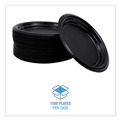 Plates | Boardwalk BWKPLTHIPS6BL 6 in. Diameter Hi-Impact Plastic Dinnerware Plate - Black (1000/Carton) image number 4
