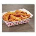 Food Trays & Liners | SCT SCH 0409 4.58 in. x 3.2 in. x 1.25 in. Paper Food Baskets - Red/White (1000/Carton) image number 2