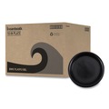 Plates | Boardwalk BWKPLHIPS10BL 10 in. Diameter Hi-Impact Plastic Dinnerware Plate - Black (125/Sleeve, 4 Sleeves/Carton) image number 0