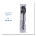 Disposable Spoons | Boardwalk BWKTSHWPPBIW Heavyweight Wrapped Polypropylene Teapoons - Black (1000/Carton) image number 5