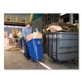 Outdoor Waste Receptacles | Rubbermaid Commercial FG9W2773BLUE Brute 50-Gallon Square Recycling Rollout Container - Blue image number 6