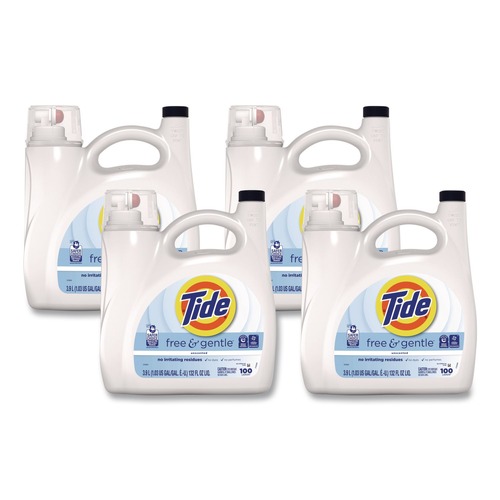 Laundry Detergents | Tide 80762802 Free and Gentle 132 oz HE Compatible Liquid Laundry Detergent (4/Carton) image number 0