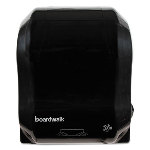 Towel Dispensers | Boardwalk T7470BKBW 13.25 in. x 10.25 in. x 16.25 in. Hands Free Mechanical Towel Dispenser - Black image number 0