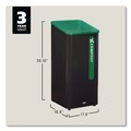 Indoor Waste Receptacles | Rubbermaid Commercial 2078992 Sustain 23 gal Metal/Plastic Decorative Refuse with Recycling Lid - Black/Green image number 6