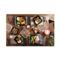 Food Storage Containers & Lids | Pactiv Corp. DC858100B000 38 oz 8.5 x 8.5 x 3 EarthChoice Vented Dual Color Microwavable Plastic Hinged Lid Container - Black/Clear (150/Carton) image number 5