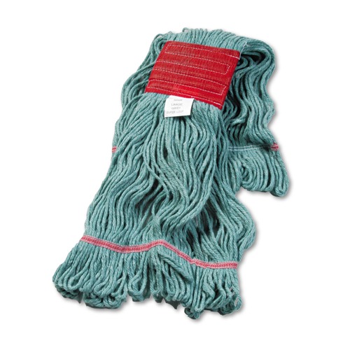Mop Heads | Boardwalk BWK503GNEA 5 in. Super Loop Cotton/Synthetic Fiber Wet Mop Head - Large, Green image number 0