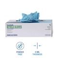 Janitorial Disposable & Single Use Gloves | Boardwalk 382SBXA 5 mil. Disposable Examination Nitrile Gloves - Small, Blue (100/Box) image number 4