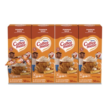 Coffee-Mate 12270602 0.38 oz. Mini Cups Liquid Coffee Creamer - Pumpkin Spice (200/Carton)