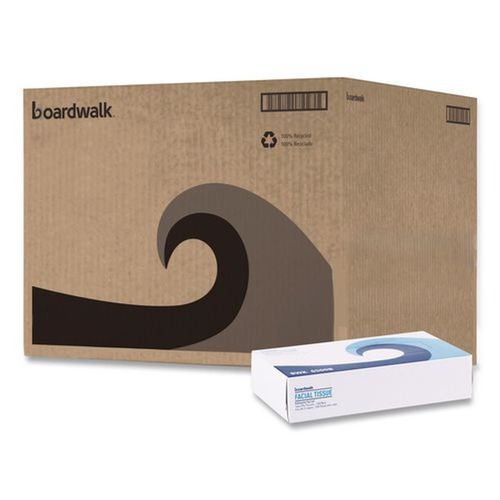 Facial Tissues | Boardwalk BWK6500B 2-Ply Office Packs Facial Tissue Flat Box - White (30/Carton) image number 0