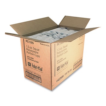 Fabri-Kal 000000000009505194 1.5 oz. Squat Plastic Portion Cups - Translucent (10/Carton)