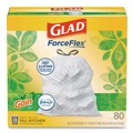 Drawstring & Kitchen Bags | Glad 78900 OdorShield 24 in. x 27.38 in. 13 Gallon Tall Kitchen Drawstring Bags - White/Gain Original Scent (80/Box) image number 0