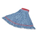 Mop Heads | Rubbermaid Commercial FGC15306BL00 Swinger Loop Cotton/Synthetic Wet Mop Heads - Large Blue (6/Carton) image number 1
