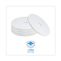 Floor Pads-Cleaning, Buffing & Polishing | Boardwalk BWK4019WHI 19 in. Diameter Polishing Floor Pads - White (5/Carton) image number 3