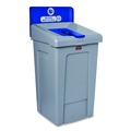 Indoor Waste Receptacles | Rubbermaid Commercial 2171557 Slim Jim 33 gal 1-Stream Mixed Resin Recycling Station - Gray image number 0