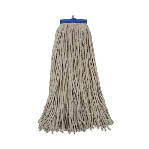 Mop Heads | Boardwalk BWKCM22024 24 oz. Lie-Flat Head Cotton Fiber Mop Heads - White (12/Carton) image number 0