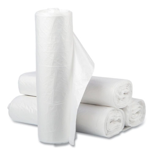 High-Density Trash Bags | Inteplast Group VALH3860N14 High-Density 60 Gallon 38 in. x 58 in. Commercial Can Liners - Clear (200/Carton) image number 0