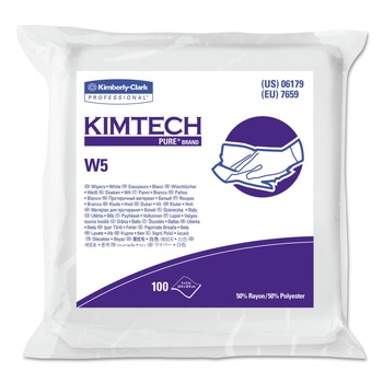  | Kimtech 06179 9 in. x 9 in. W5 Flat Double Bag Spunlace Critical Task Wipers - Unscented, White (500/Carton)