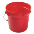 Buckets & Wringers | Rubbermaid Commercial FG296300RED 10-Quart 10.5 in. Round Plastic Utility Pail - Red image number 2