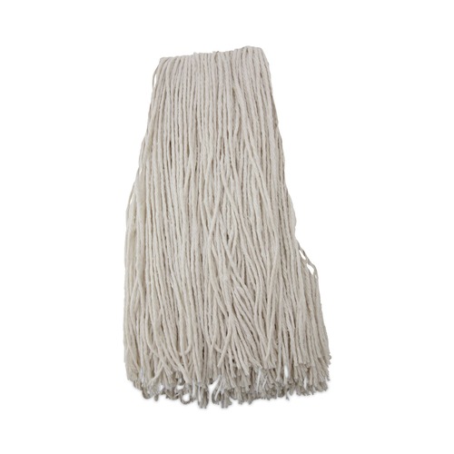 Mop Heads | Boardwalk BWK224RCT 24 oz. Rayon Premium Cut-End Wet Mop Heads - White (12/Carton) image number 0