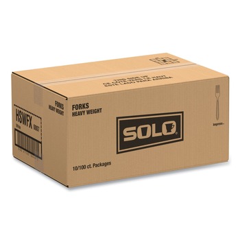 DISPOSABLE FORKS | SOLO HSWFX-0007 Impress Heavyweight Full-Length Polystyrene Fork - White (100/Box, 10 Boxes/Carton)
