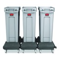 Indoor Waste Receptacles | Rubbermaid Commercial FG354060GRAY 23 Gallon Rectangular Plastic Slim Jim Receptacle W/venting Channels - Gray image number 3