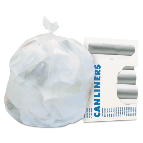 High-Density Trash Bags | Heritage Z6640VN R01 33 in. x 40 in. 16 mic 33 Gallon High-Density Waste Can Liners - Natural (25 Bags/Roll, 10 Rolls/Carton) image number 0