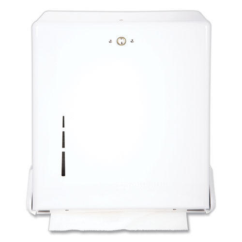 Towel Dispensers | San Jamar T1905WH 11.63 in. x 5 in. x 14.5 in. True Fold C-Fold/Multifold Paper Towel Dispenser - White image number 0