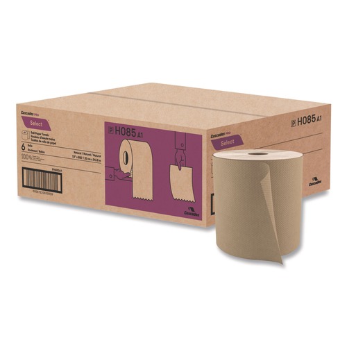 Perforated Roll & Hand Towels | Cascades PRO H085 7.9 in. x 800 ft. 1-Ply Select Roll Paper Towels - Natural (6/Carton) image number 0